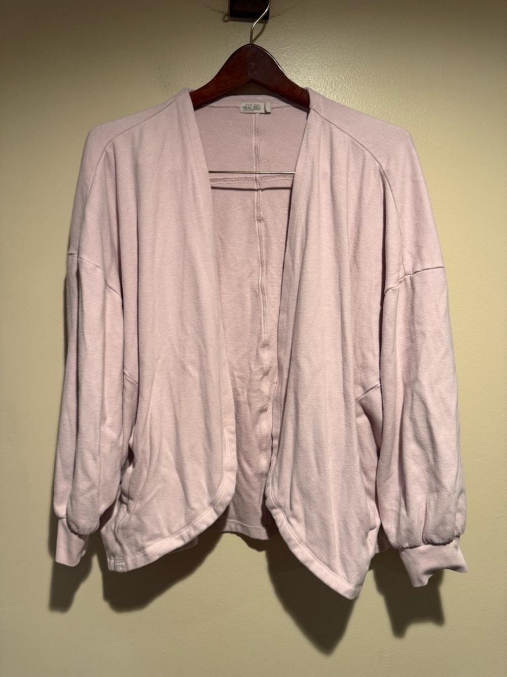 Barefoot Dreams Malibu Collection Brushed Fleece Circle Pink Cardigan | XL